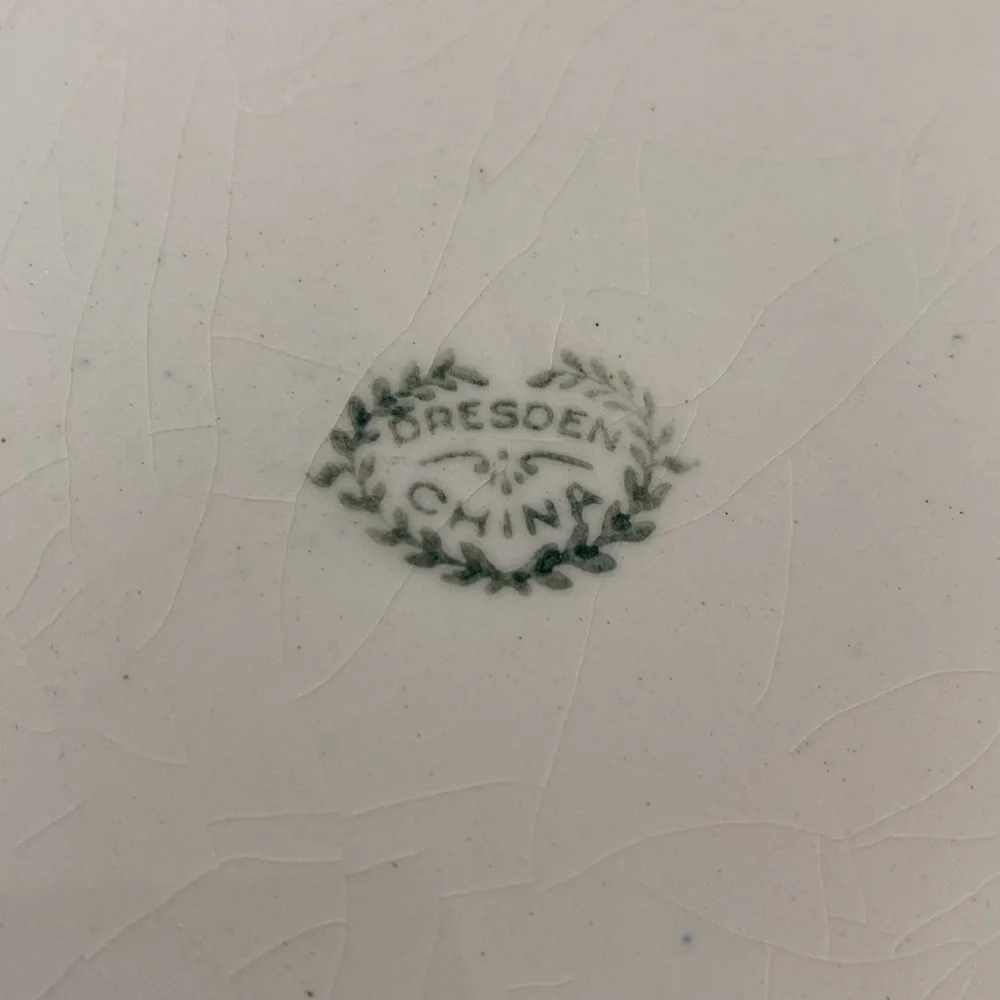 Victorian Dresden China Pink Flowers Plate! - Picture 4 of 5